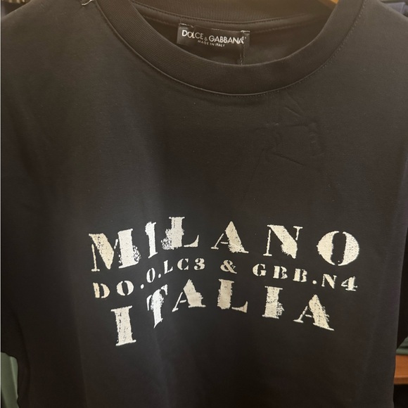 Dolce & Gabbana Black Tee with White Milano Print